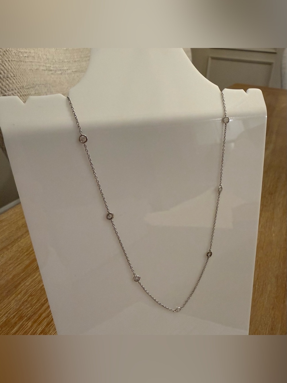 Gold and Diamond Station Necklace